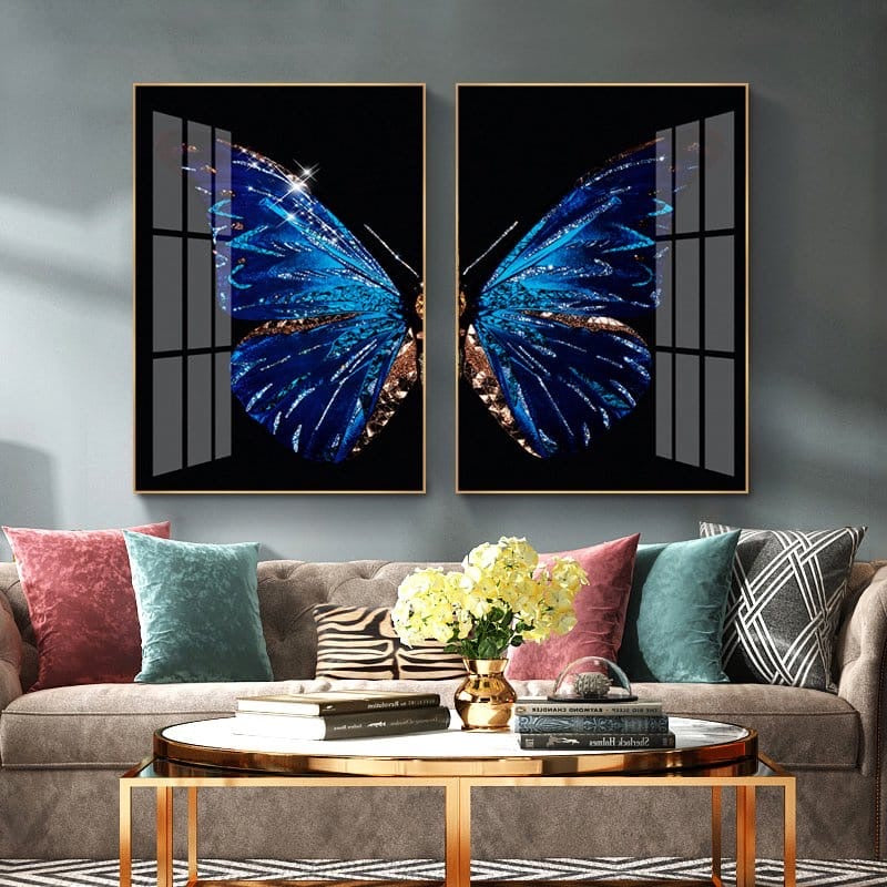 2PCS BUTTERFLY WING WALL ART