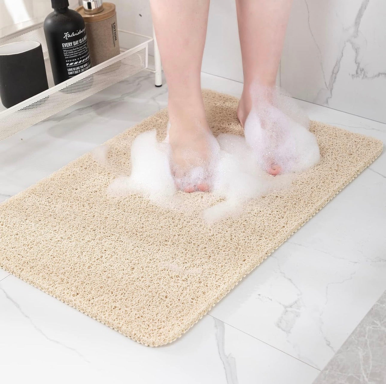 Loofah  bath mat with drainage