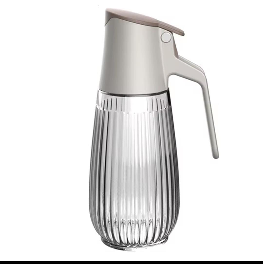 700ml ribbed  glass oil jar