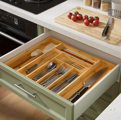 Multifunctional Bamboo drawer organizer