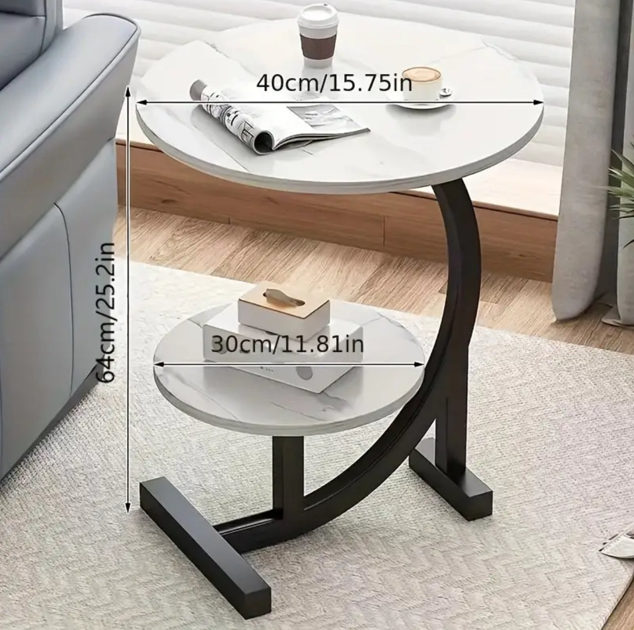 Nordic luxury double layer side table