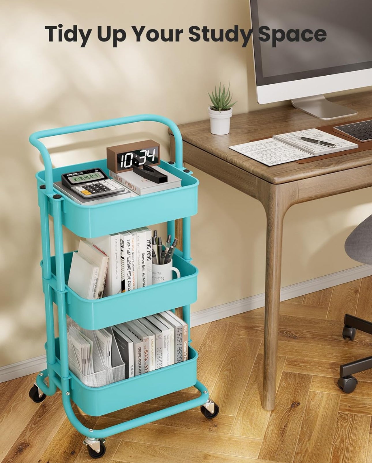 Multi-functional movable trolley storage rack