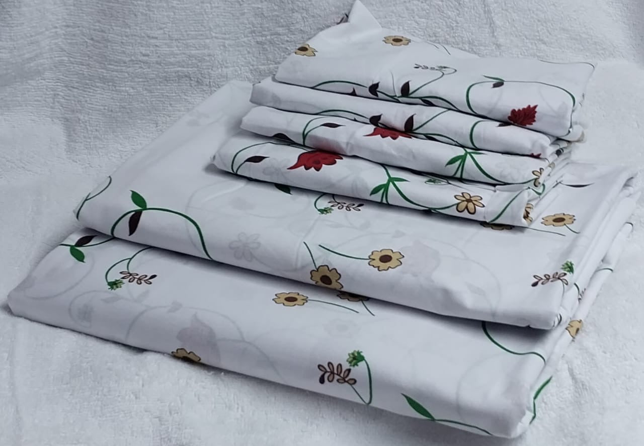 A pair of both printed pure cotton bedsheets