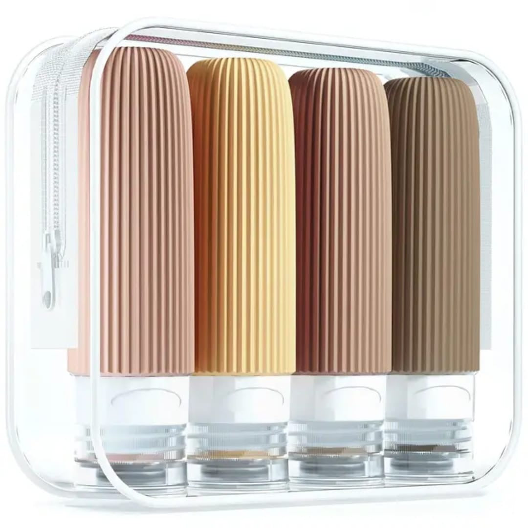 Big capacity colorful silicone travel lotion bottles.