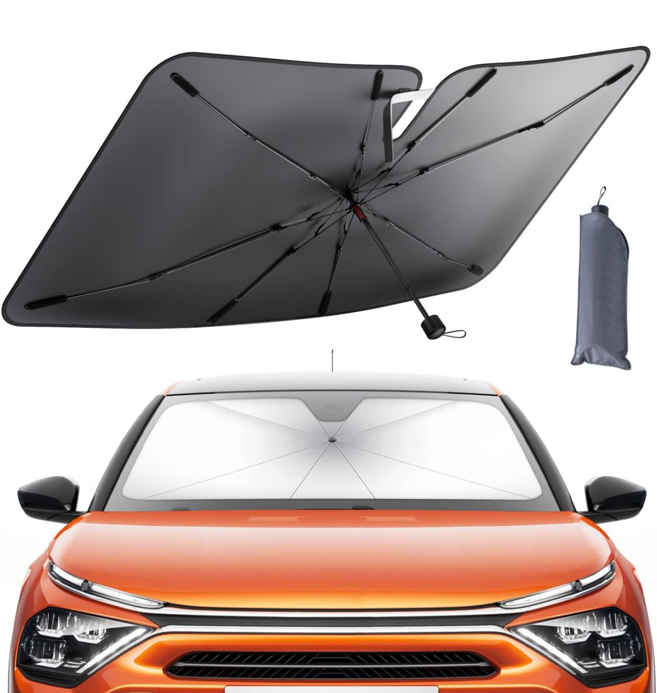 Car Parasol / Compact Car Umbrella Sunshade for Windshield