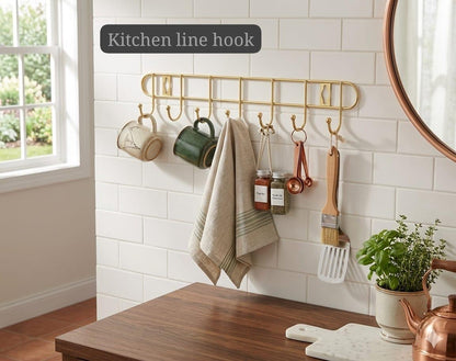8 hook  Gold Stainless steel  rail