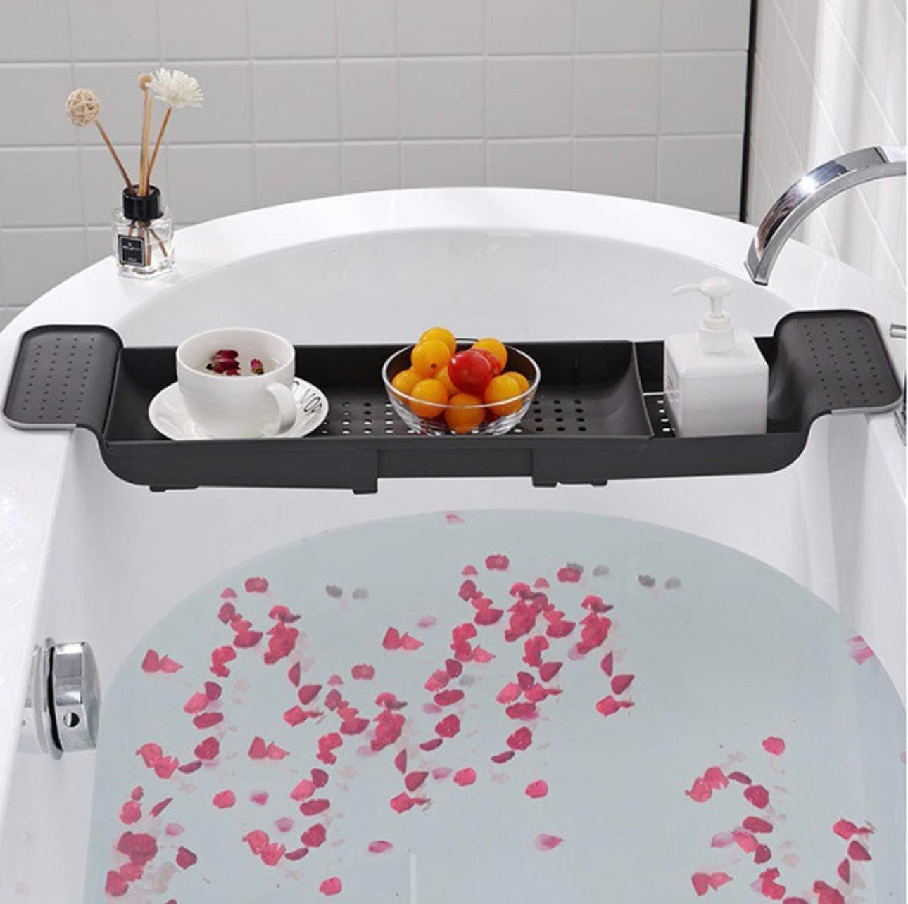 Expandable bathtub caddy tray/ bathtub organizer