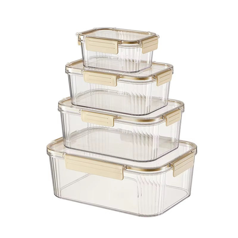 4pcs \ set Stackable Multipurpose Food Storage Containers Organizers / Fridge containers organizers