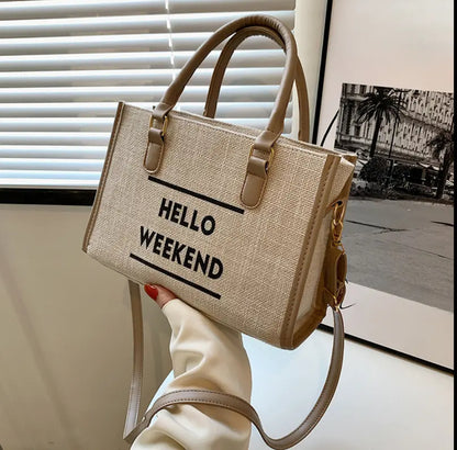 Hello Weekend Business Casual Tote Bags