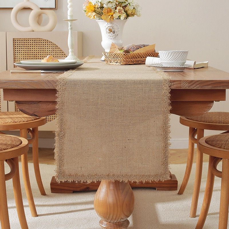 30*275 cm Natural Burlap Linen Woven Table  Runners