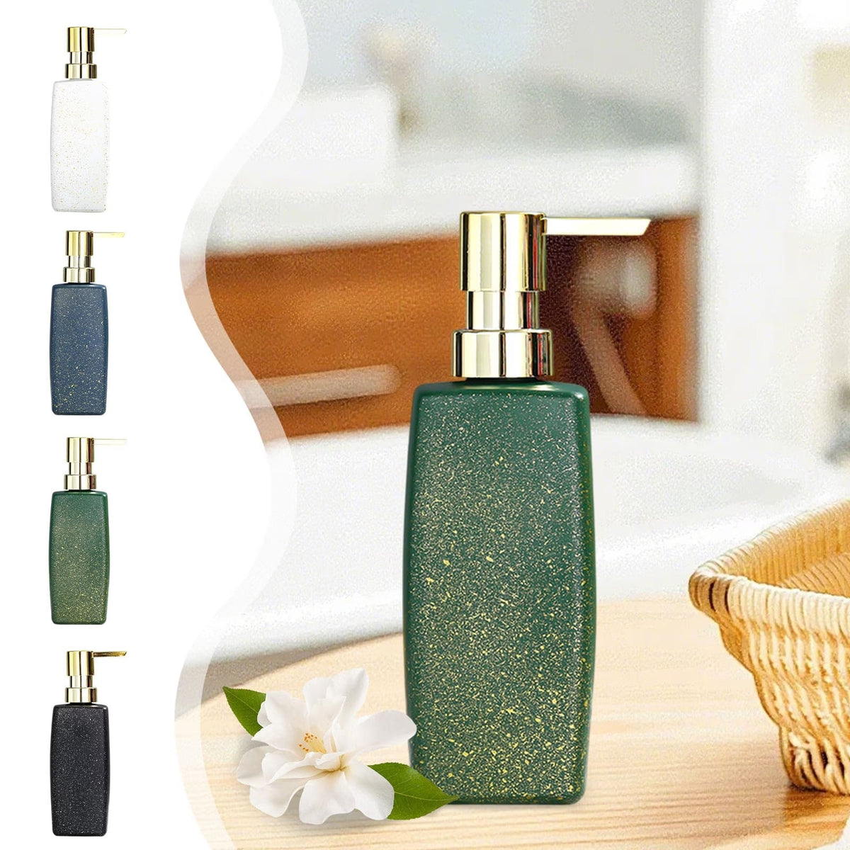 Glass bottle Glass Hand marble Soap Dispenser Bottle 350ml