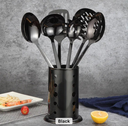 Black stainless steel cutlery holder