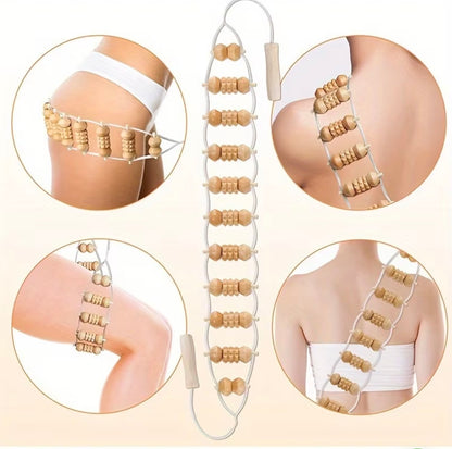 Wood Back Massage Roller Rope