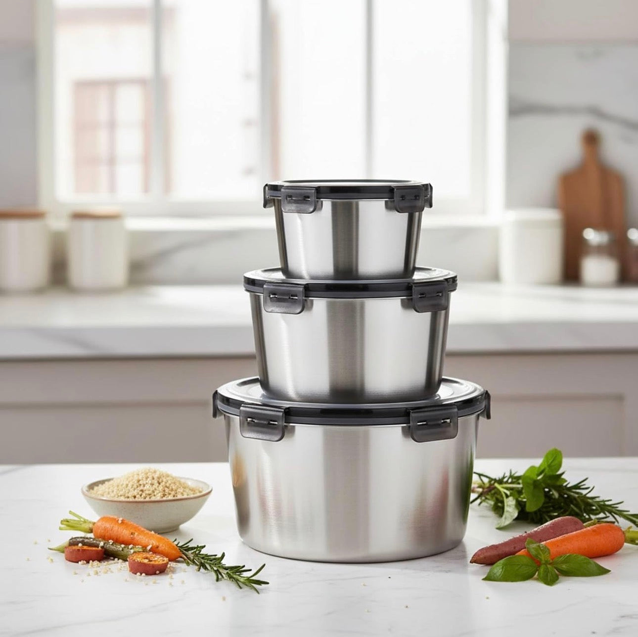 3 pcs stainless steel lunch box set