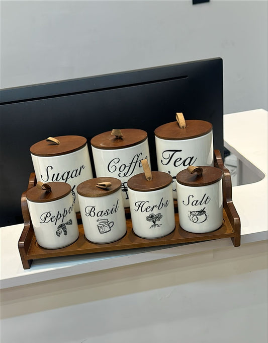 Luxury 8pc -Piece Canister Set 
(1 Tray + 7 Canisters )