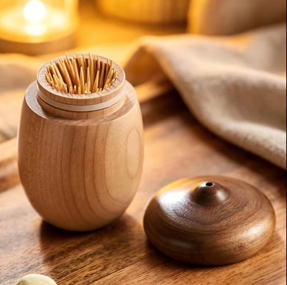 Creative Walnut Cotton Swab & Toothpick Holder