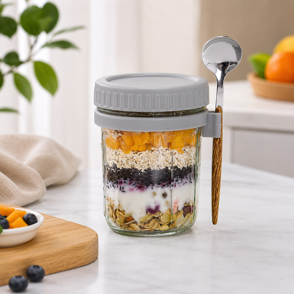 4pc set overnight oats jar