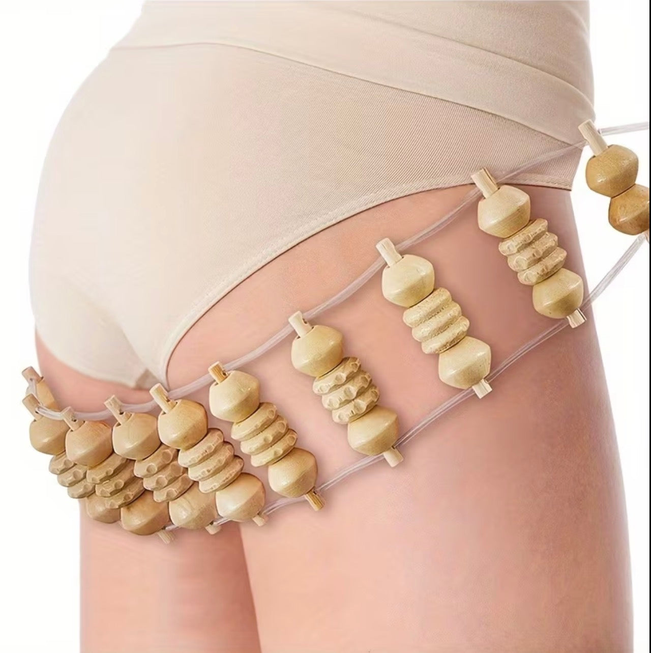 Wood Back Massage Roller Rope