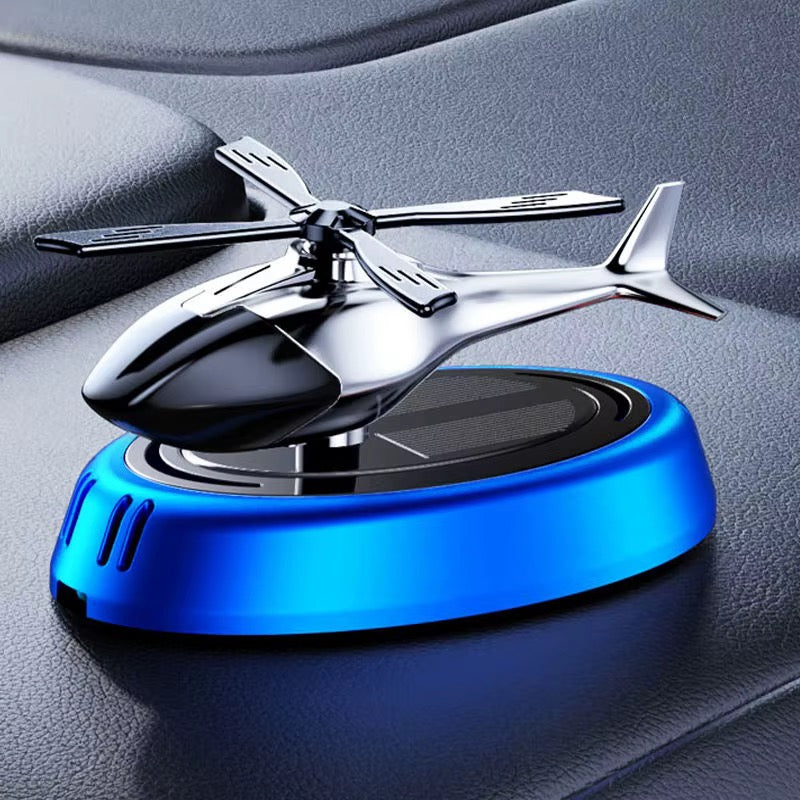 SOLAR POWER CAR FRESHENER HELICOPTER WITH ROTATING FAN