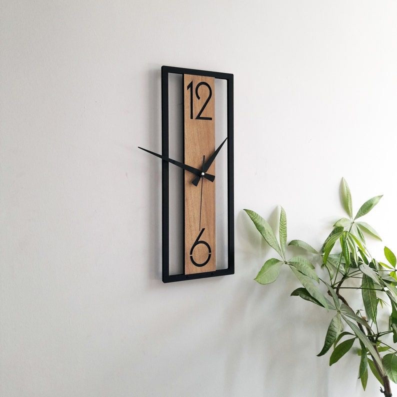 Modern minimalist wooden wall clock