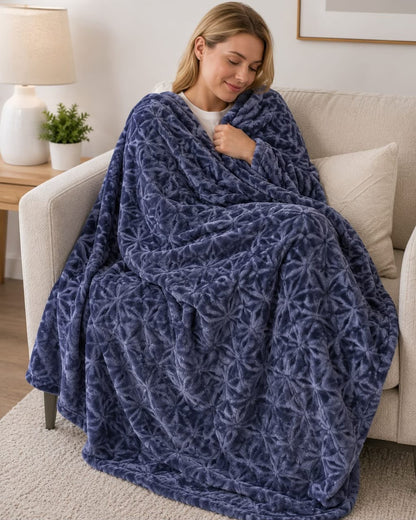 Luxury textured fleece blanket