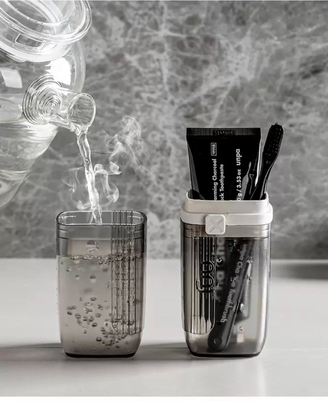 Portable Toothbrush & Mouthwash Cup Set