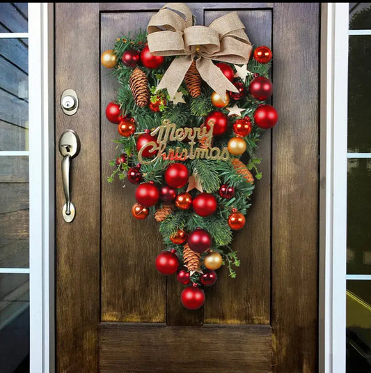 Christmas Red wreath front door hanging decoration