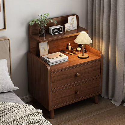 Minimalist wooden bedside table with drawer