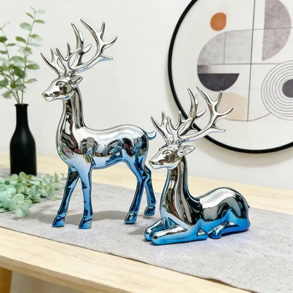 SILVER BLUE DECORATIVE ELK DECOR