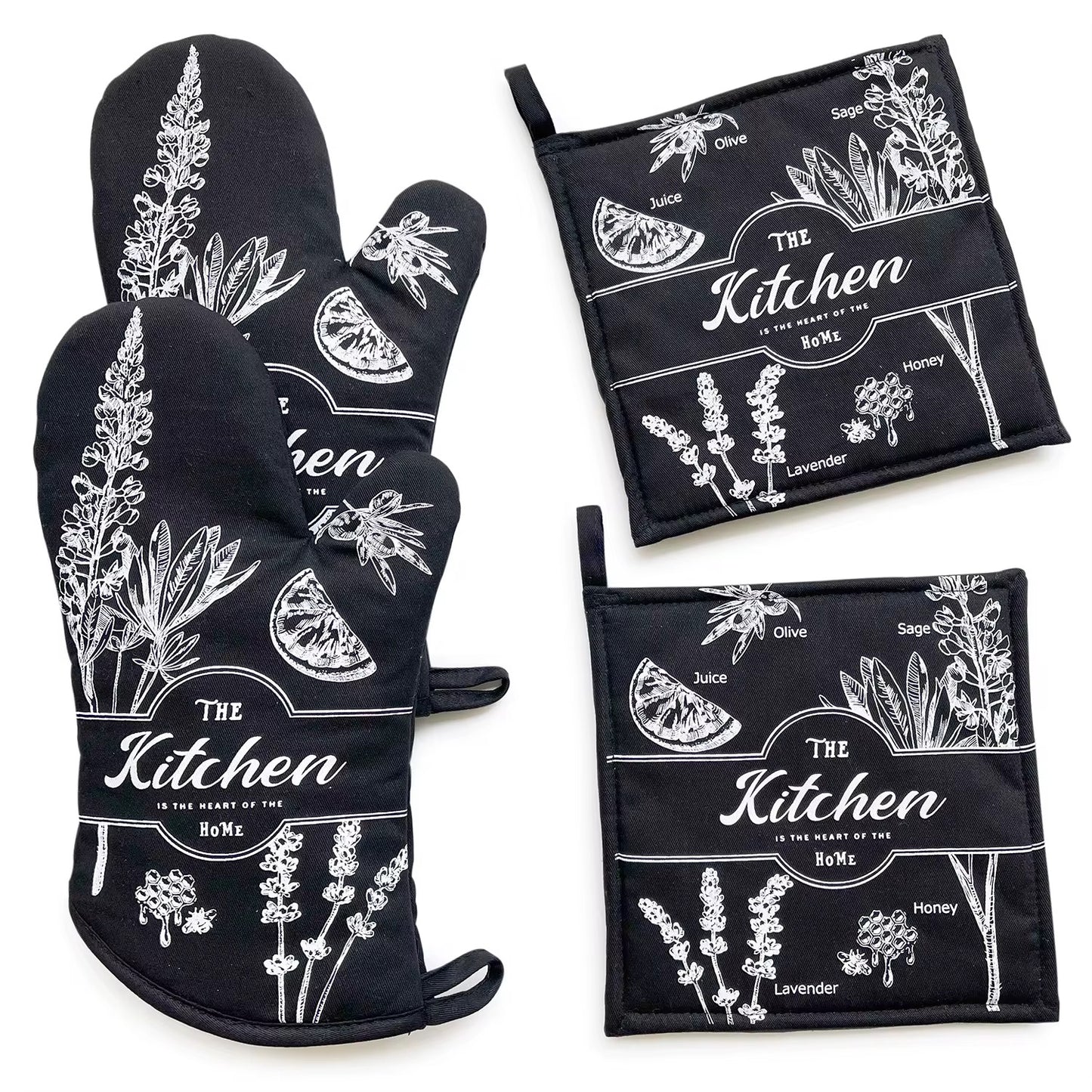 Kitchen Glove & Pot Holder Set