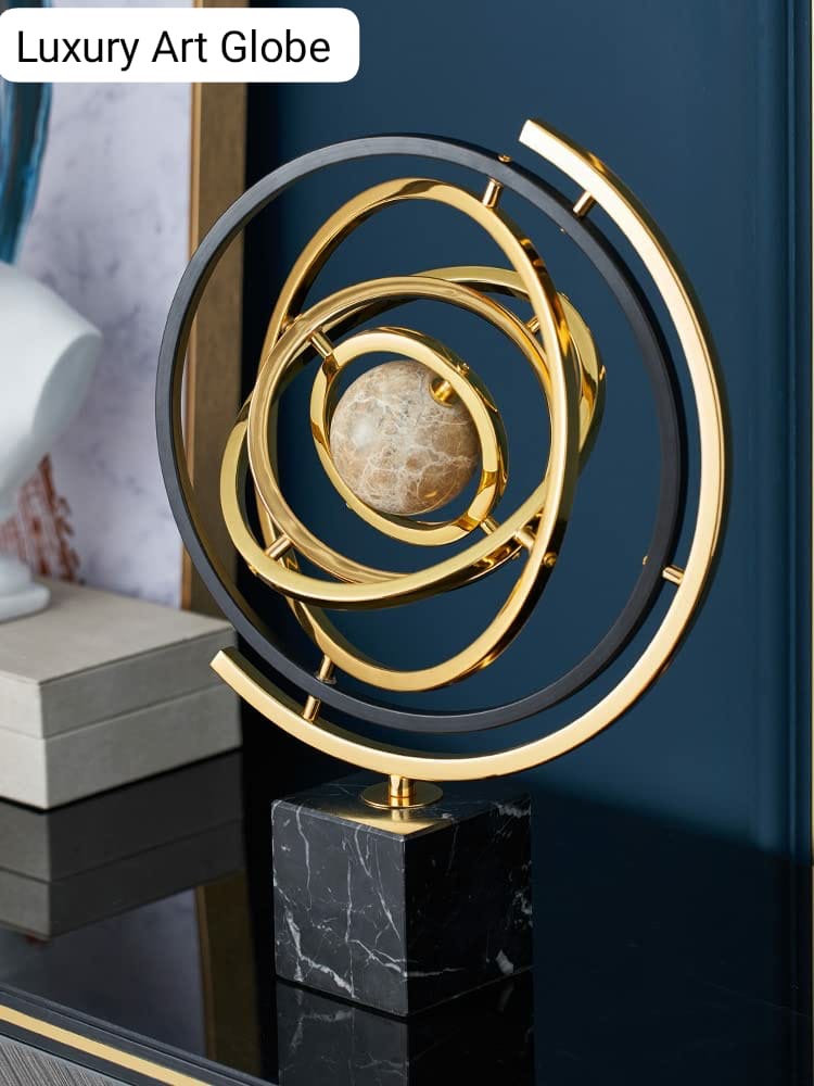 Statue Luxury Office Desktop Globe Study Room Decor