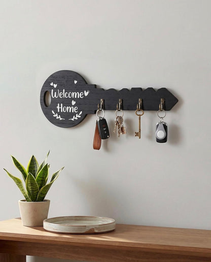 Wall mounted decorative wooden key organizer