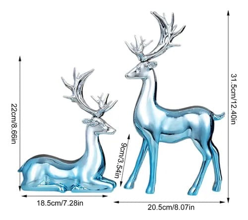 SILVER BLUE DECORATIVE ELK DECOR
