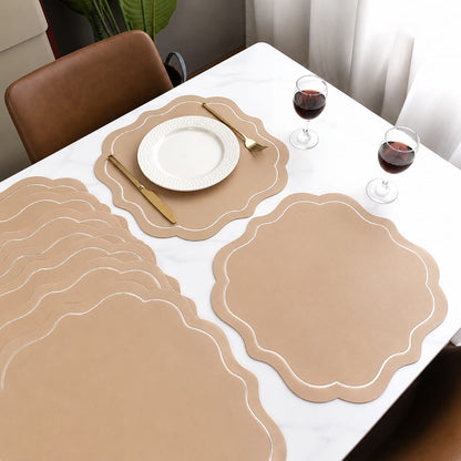 Modern Round faux leather PVC Table mats