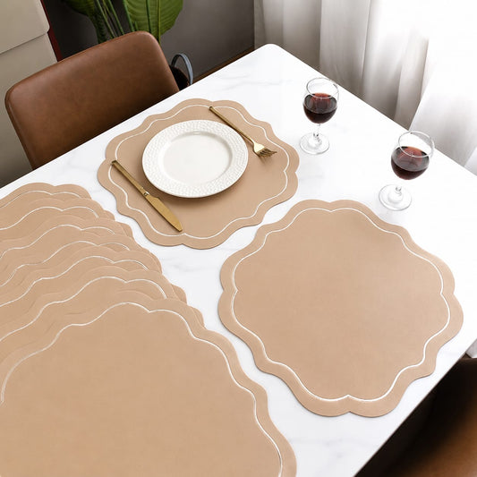Modern Round faux leather PVC Table mats