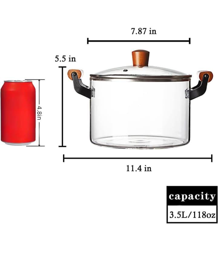 Transparent Glass Cooking Pots