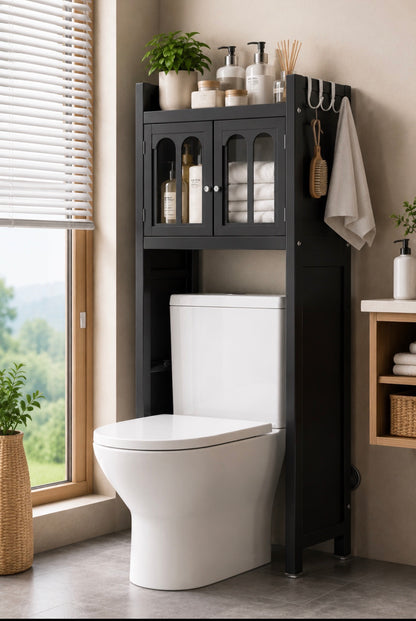 Premium Over-The-Toilet Bathroom Storage Cabinet with dust proof locker
