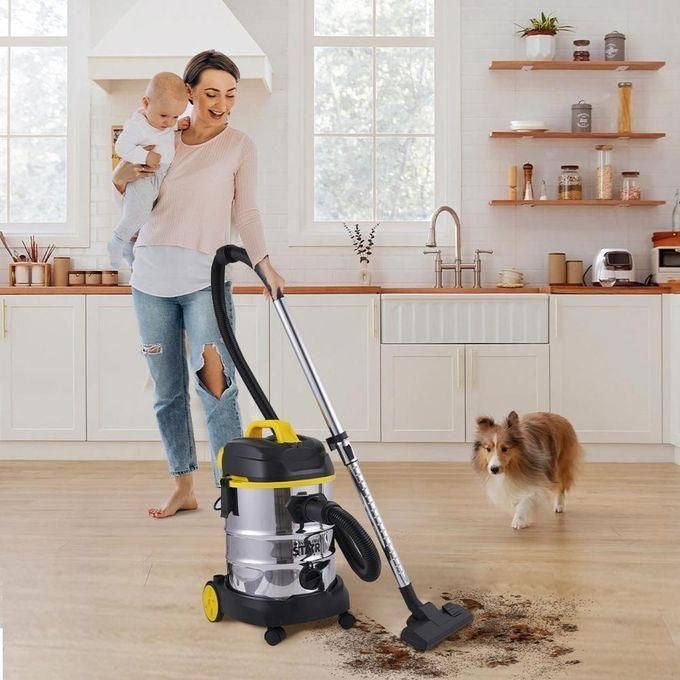25L Commercial / Domestic/ industrial Wet and dry Stainless steel vacuum cleaner, 1600 W
