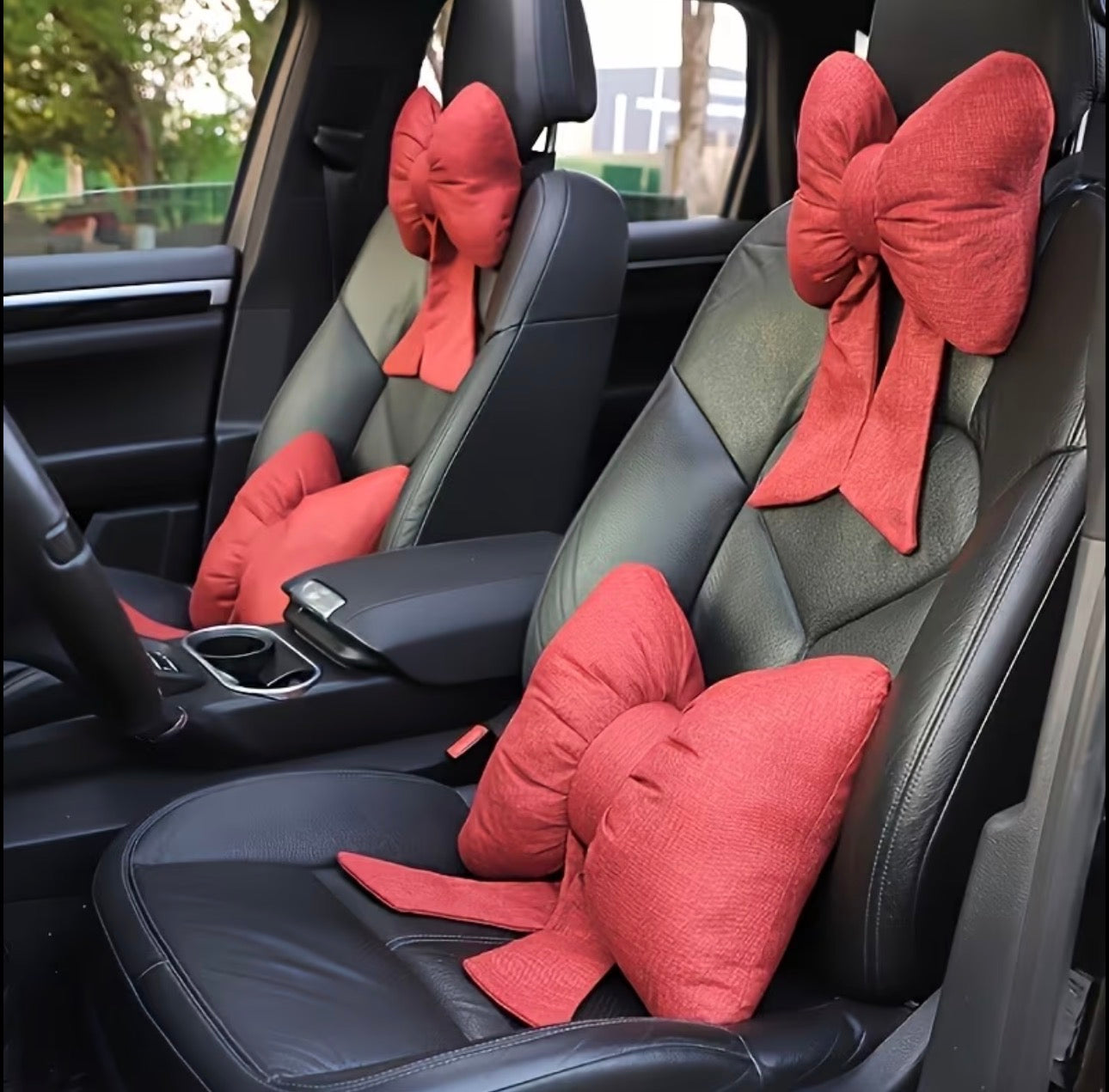 Luxury Bow car seat cushion set