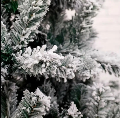 Snow flocked Christmas tree