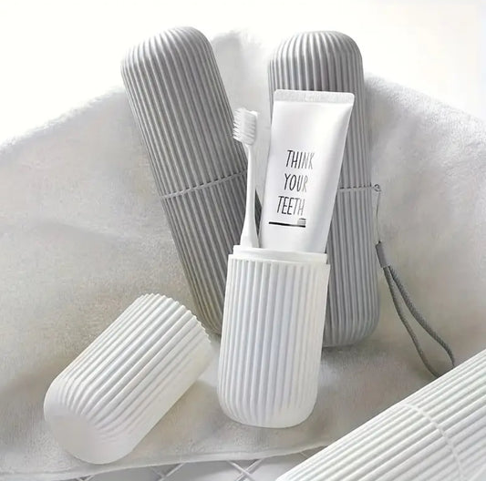 Portable travel toothbrush holder