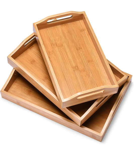 Multifunctional Big sized 3in1 bamboo serving trays