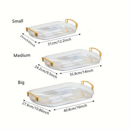 Acrylic trays with golden rim& handles