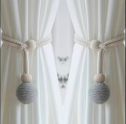 Wood ball curtain tiebacks/ curtain holder