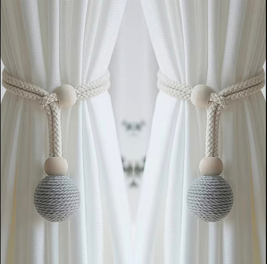 Wood ball curtain tiebacks/ curtain holder