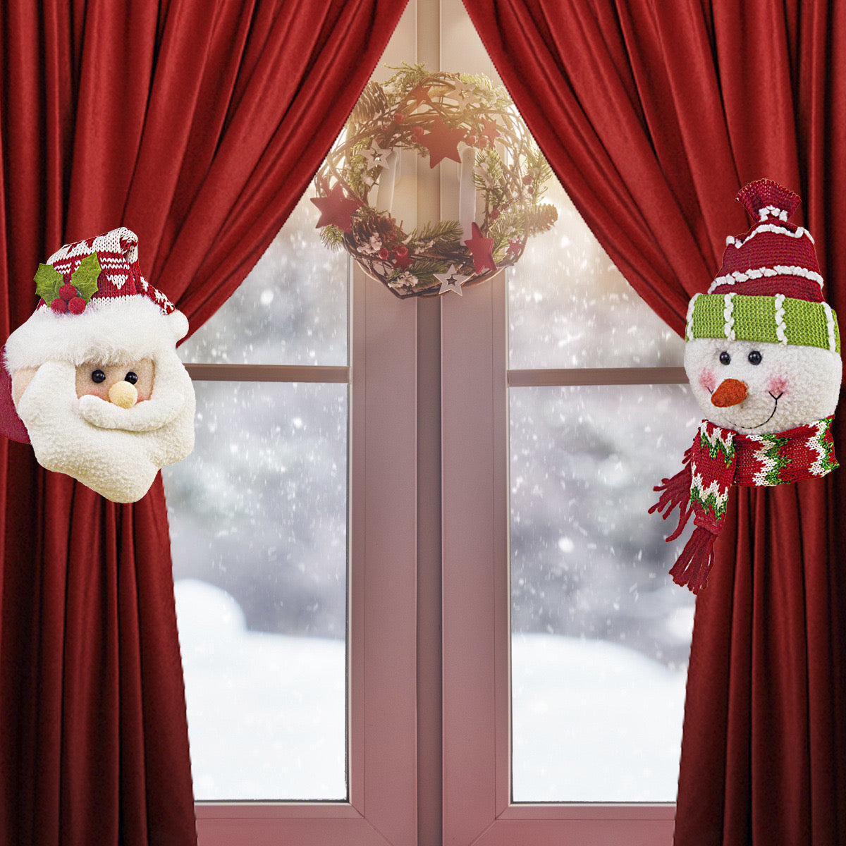 1pc Christmas Curtain Buckle Santa Claus Snowman Curtain Tie Back