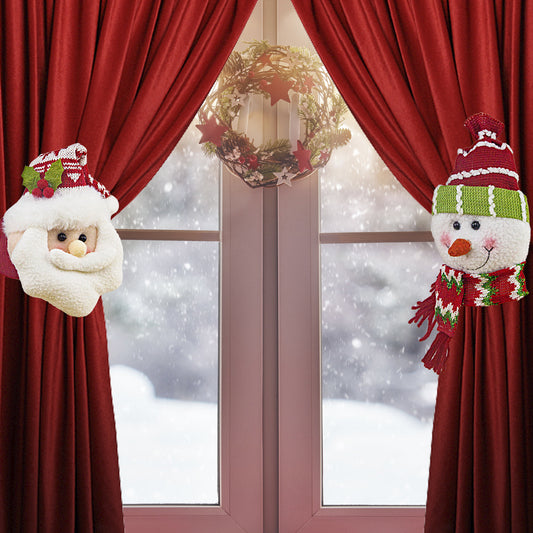 1pc Christmas Curtain Buckle Santa Claus Snowman Curtain Tie Back