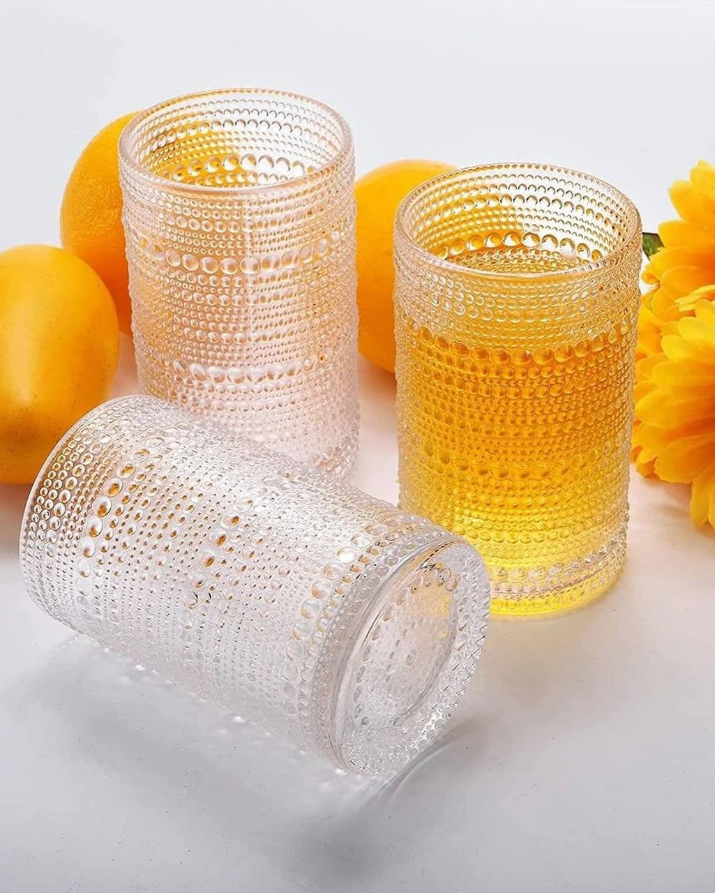 350ml Vintage Dots pattern transparent drinking glasses