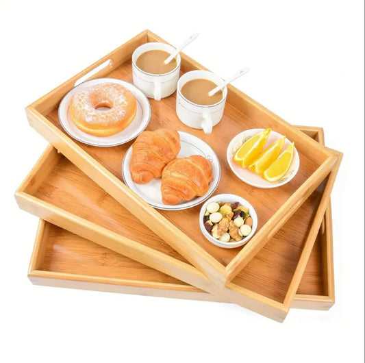 Multifunctional Big sized 3 in 1 bamboo serving trays