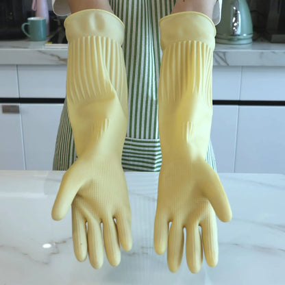 1 Pair Rubber Reusable Latex Household Hypoallergenic cleaning Gloves